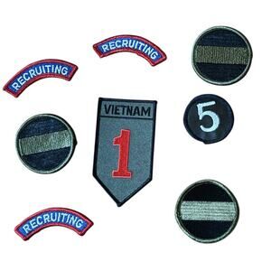 Military Patches Vietnam Era US Army Service Recruiting Number 5 Stripes Veteran